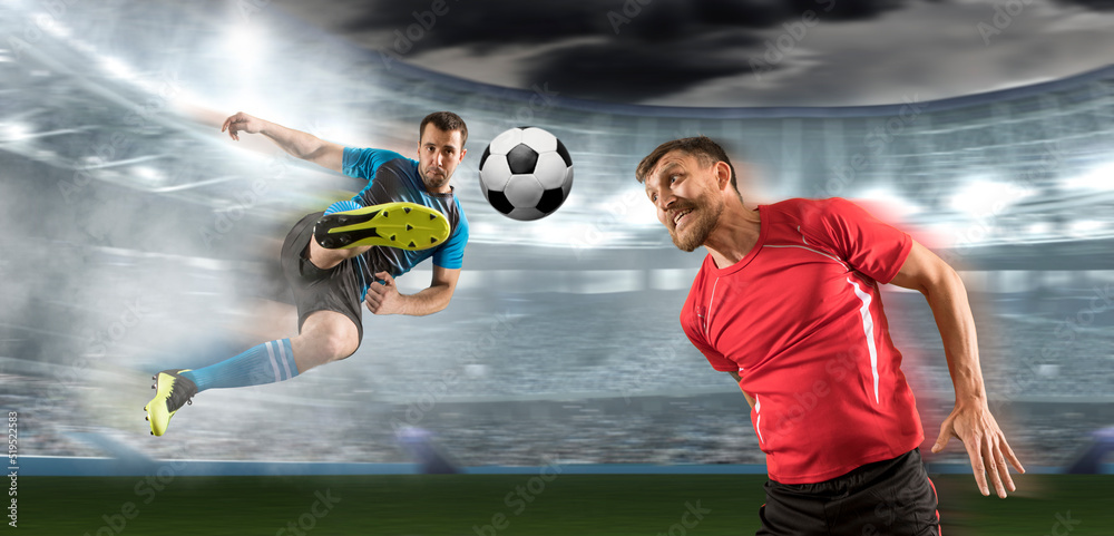 Fototapeta premium Two soccer player in action