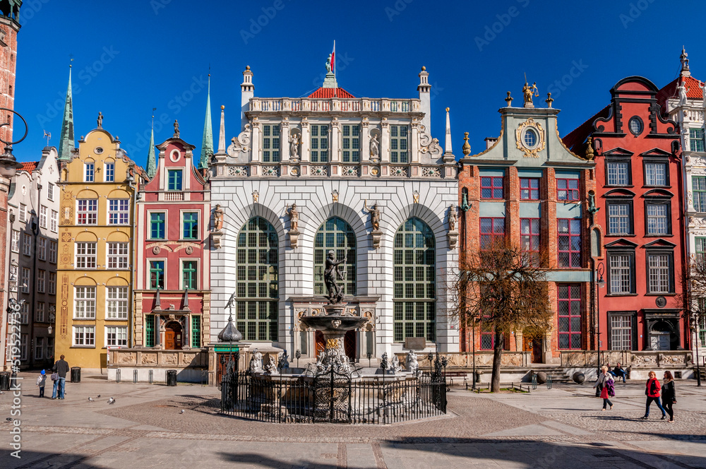 Obraz na płótnie The Artus Court, formerly also Junkerhof in Gdansk, Pomeranian Voivodeship, Poland. w salonie
