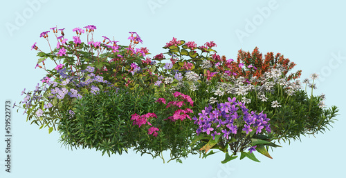 Colorful flower garden on a white background © jomphon