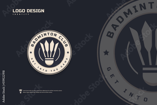 Badminton club logo, Badminton tournament emblems template. Sport team identity, Abstract badge design vector illustrations