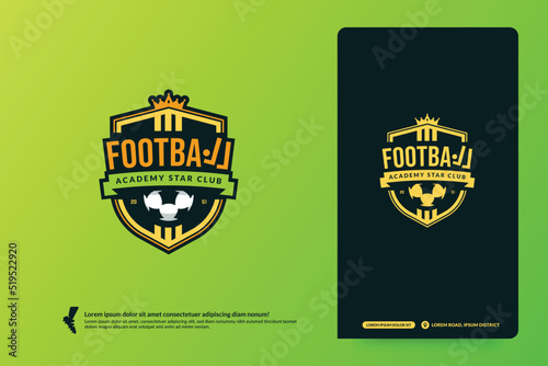 Football club logo template, Soccer tournaments logotype. Football team identity concept, Abstract sport badge design vector illustrations