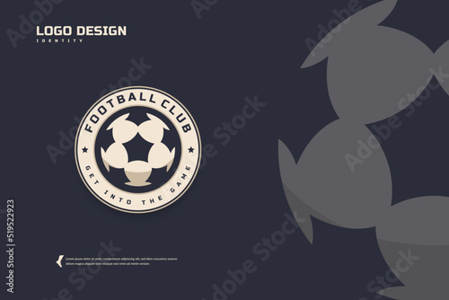 Football club logo, Soccer tournament emblems template. Sport team identity, E-Sport badge design vector illustrations
