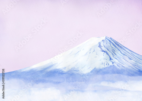 富士山 水彩画イラスト