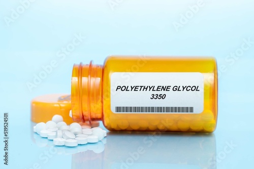 Polyethylene Glycol 3350 Drug In Prescription Medication  Pills Bottle photo