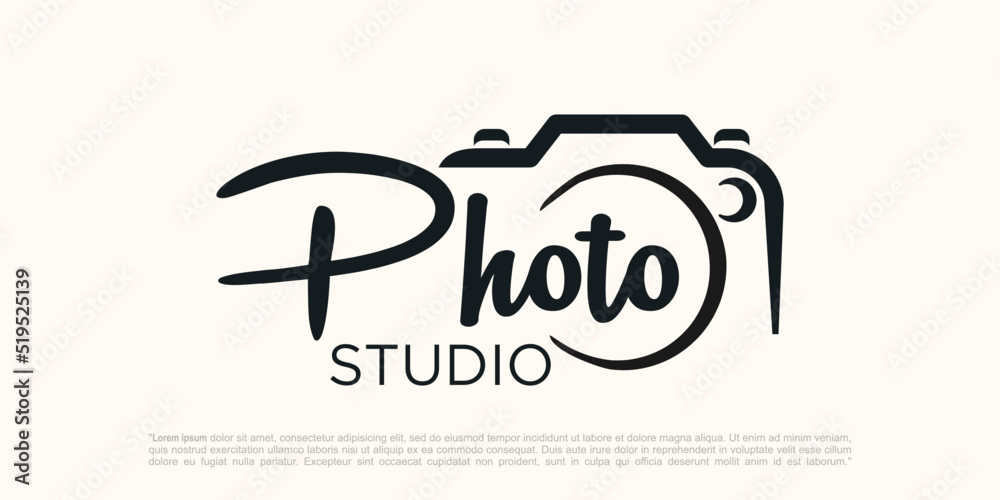 creative studio photography logo design vector template