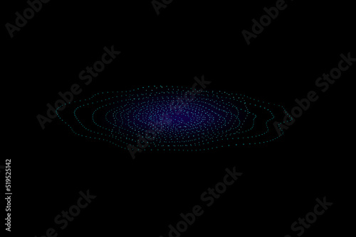 Sound wave illustration on a dark background. Abstract blue digital equalizer indicators. Voice graph meter or audio electronic tracks.Vector horizontal sonic vibration spectrum.