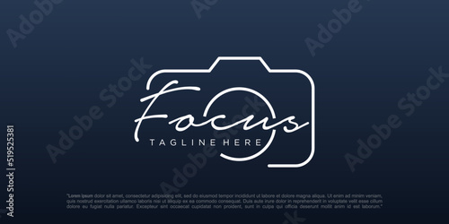 focus photo studio logo design vector template