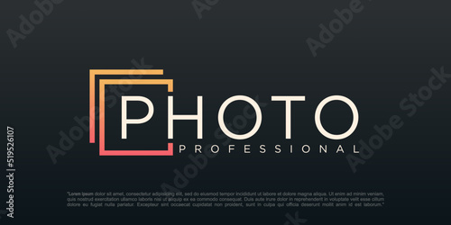 photo logo design vector template