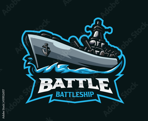 Stampa su tela Battleship mascot logo design