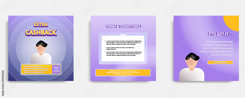 Social media informative post banner template layout design in purple ...