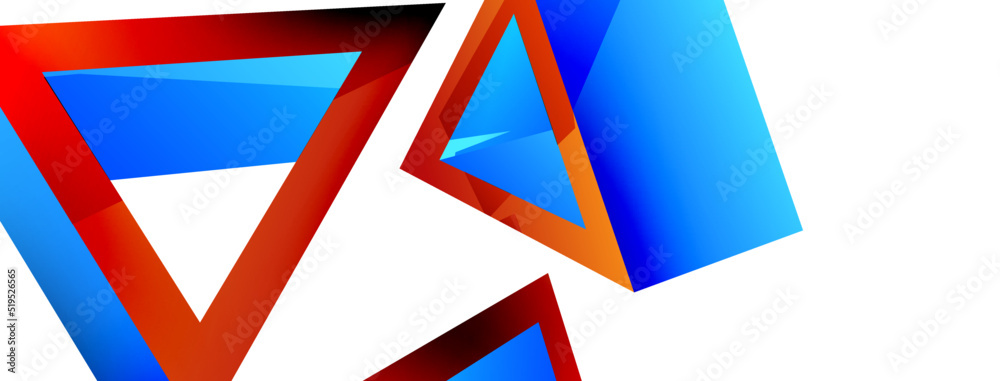 Triangle abstract background. 3d vector basic shape technology or business concept composition. Trendy techno business template for wallpaper, banner, background or landing Triangle abstract background. 3d vector basic shape technology or business concept composition. Trendy techno business template for wallpaper, banner, background or landing