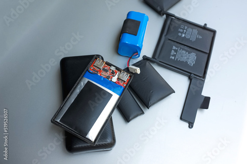Swollen Power Bank battery, Notebook battery, Robot vacuum battery. Expired or low quality Battery