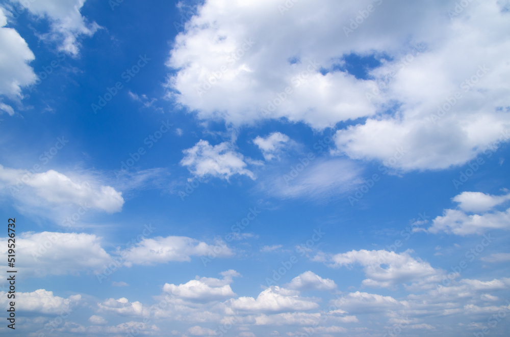 White clouds in blue sky