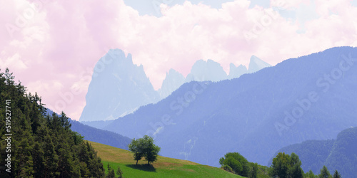 Vista de los Dolomitas desde la carretera que une Laion con San Pietro (Trentino-Alto Adigio, Italia). photo