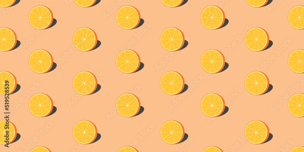Flat lay Orange slices on background.