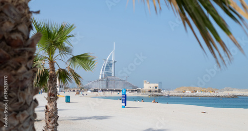 Photo Panoramic view on Jumeirah beach and Burj Al Arab
