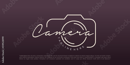 camera photography logo icon vector template