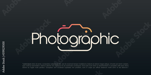 simple camera photography logo icon vector template
