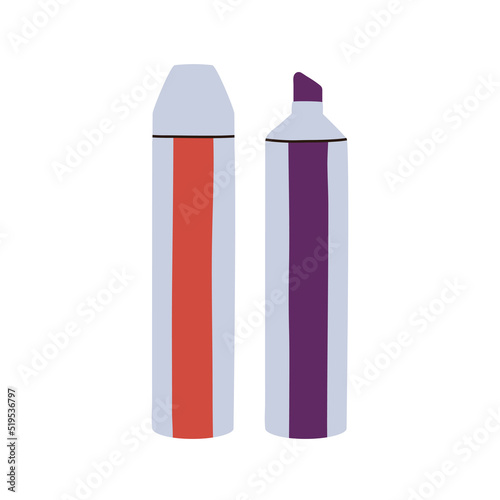 Highlighters with translucent felt tips. High lighters for marking, highlight...