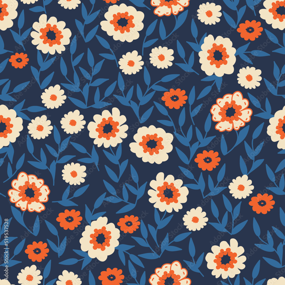 Beautiful floral pattern in small abstract flowers. Floral seamless background. Vintage template for fashion prints. Beautiful floral pattern in small abstract flowers. Floral seamless background. Vintage template for fashion prints.