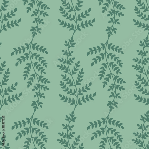 Seamless floral pattern with fern leaves. Print for textile, wallpaper, covers, surface. For fashion fabric. Retro stylization.