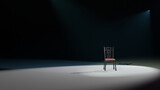 三方向のスポットライトに照らされた椅子 3DCG 背景 アート