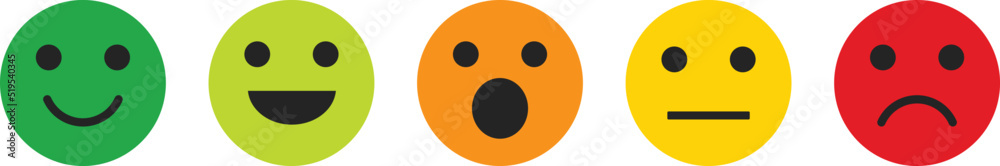 Vector of the smiles. Concept of the positive and negative review Vector of the smiles. Concept of the positive and negative review