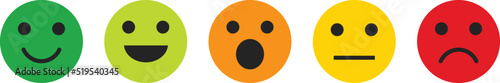 Vector of the smiles. Concept of the positive and negative review