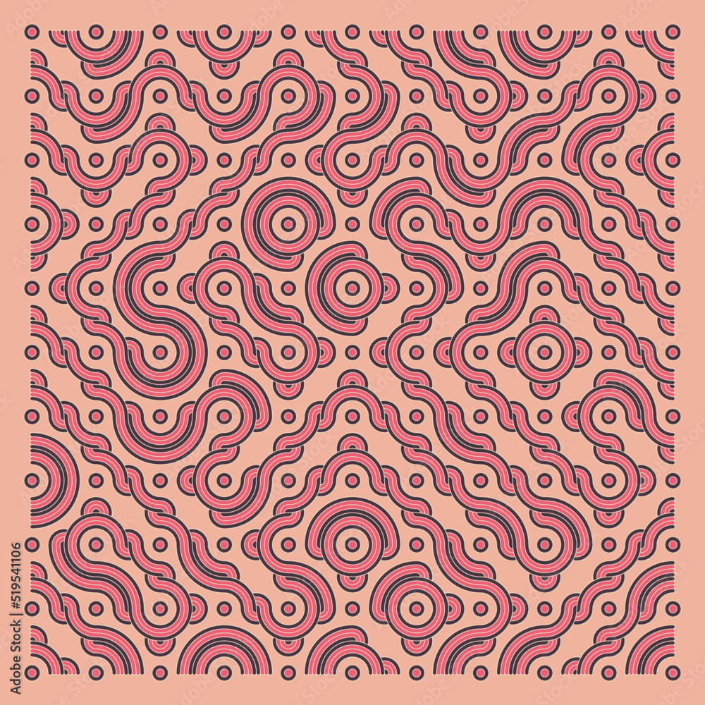 Color truchet tiling connections illustration