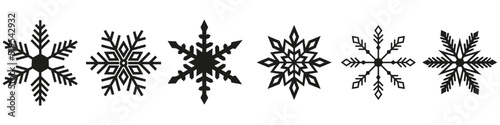 Snowflakes vector icon set. new year illustration sign collection. Christmas symbol or logo.