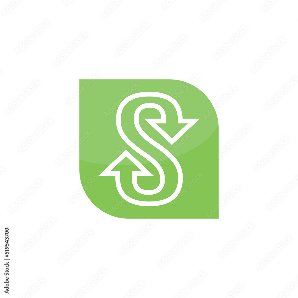 S Letter Logo Design Made of Vector Arrows S Letter Logo Design Made of Vector Arrows