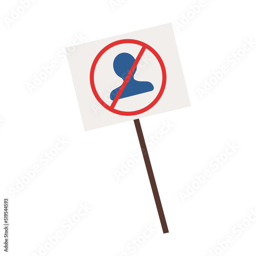 Banner with crossed politician semi flat color vector object. Social protest. Full sized item on white. Activism simple cartoon style illustration for web graphic design and animation
