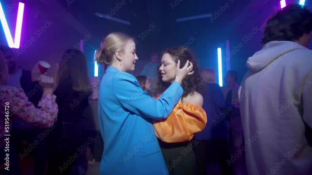 Lesbian Girls Approach Each Other And Kiss Among The Crowd In A lesbian-girls-approach-each-other-and-kiss-among-the-crowd-in-a