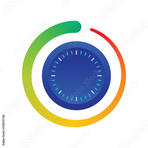 Gauge button vector illustration. Analogue regulator symbol in graphic design.