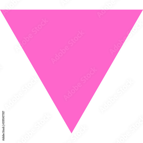 Pink Triangle Icon. Vector Illustration.