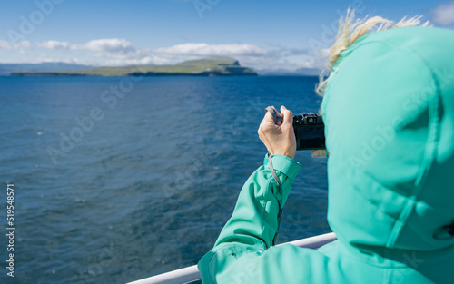 Obraz na plátně Travel photographer shooting in Faroe Islands