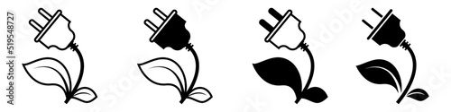 Renewable energy vector icon set. green energy illustration sign collection. recycle symbol.