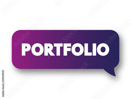 Portfolio text message bubble, concept background