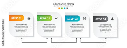 Business visualization infographic design template with options, steps or processes. Can be used for presentation, diagram, annual report, web design, workflow layout