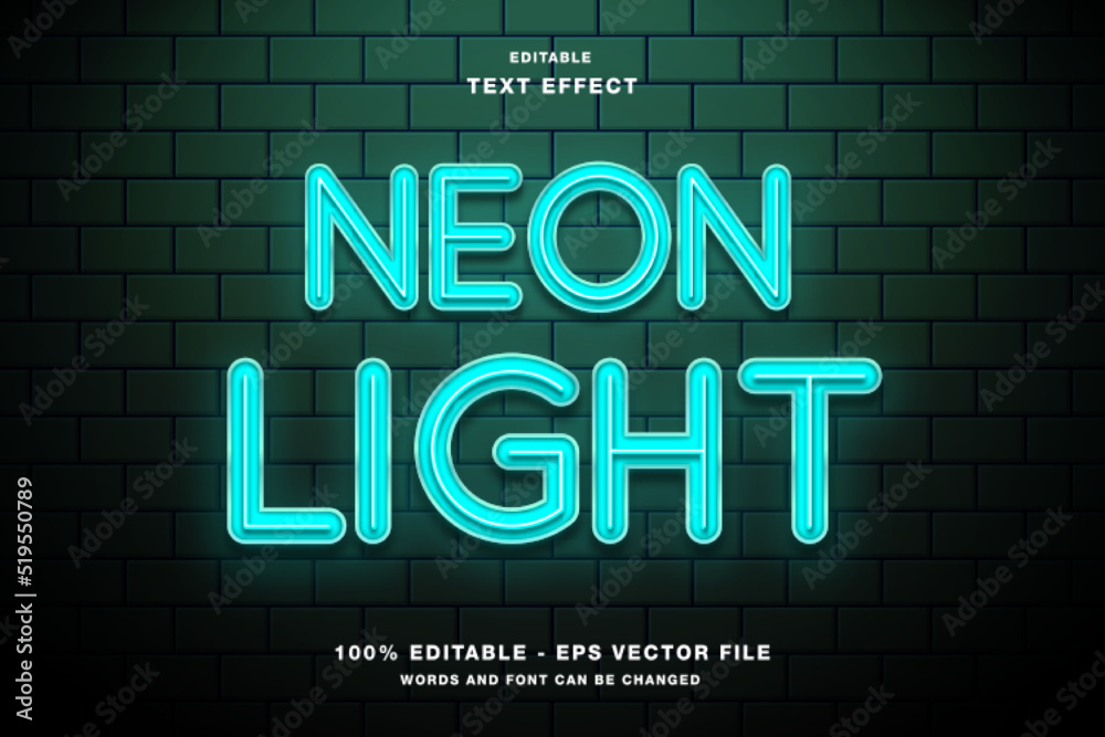 Neon Light Editable Text Effect Neon Light Editable Text Effect