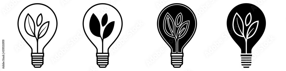 Renewable energy vector icon set. green energy illustration sign collection. recycle symbol.