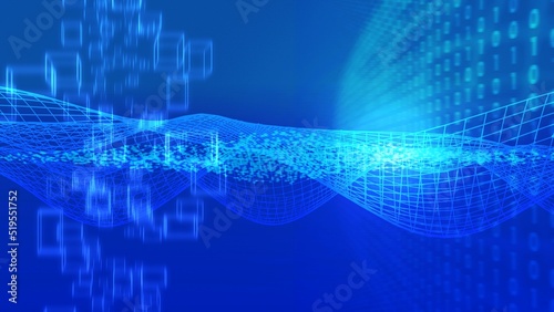 デジタルテクノロジーを連想させる青い背景イラスト