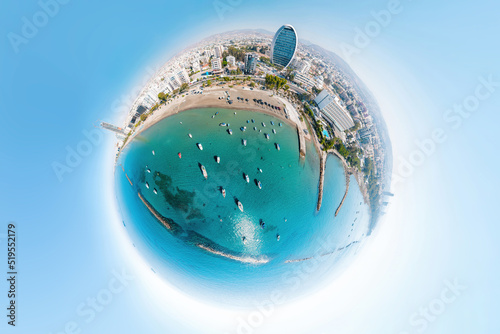 Fototapeta Naklejka Na Ścianę i Meble -  360 Degree Panoramic view of Limassol, Cyprus