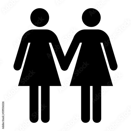 Two woman symbol. Vector illustration.