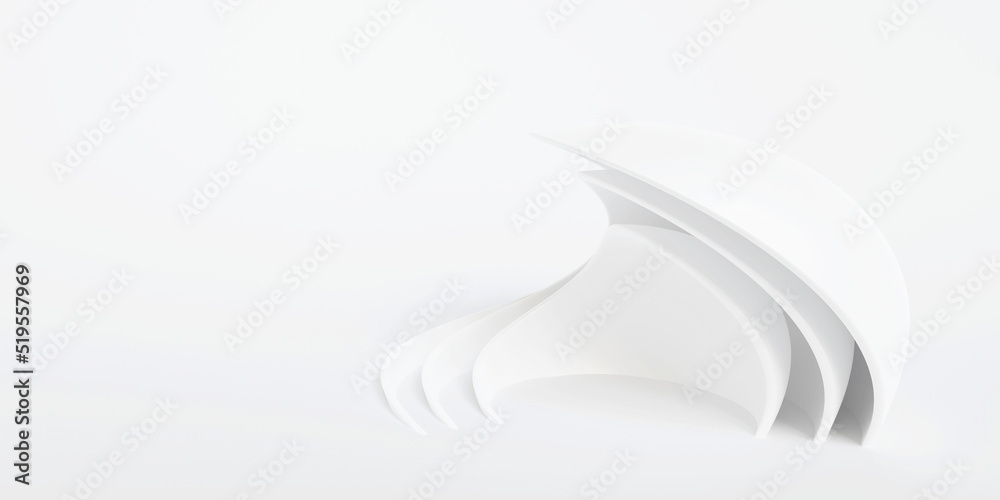 Obraz premium Abstract of white lines background, Minimal dynamic shape, 3d rendering.