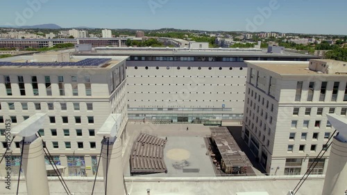 One of Montpelliers schools in the south of France. (aerial drone shot). photo