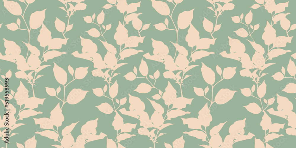 Vector seamless background with floral ornament for white background.