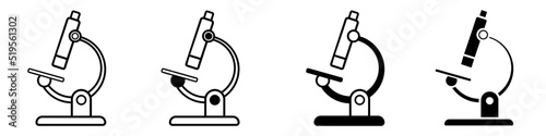 Microscope vector icon set. Laboratory illustration sign collection. study symbol. chemistry logo.