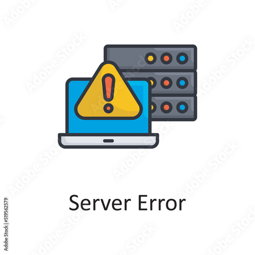 Server Error vector filled outline Icon Design illustration. Miscellaneous Symbol on White background EPS 10 File