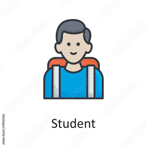 Student vector filled outline Icon Design illustration. Miscellaneous Symbol on White background EPS 10 File